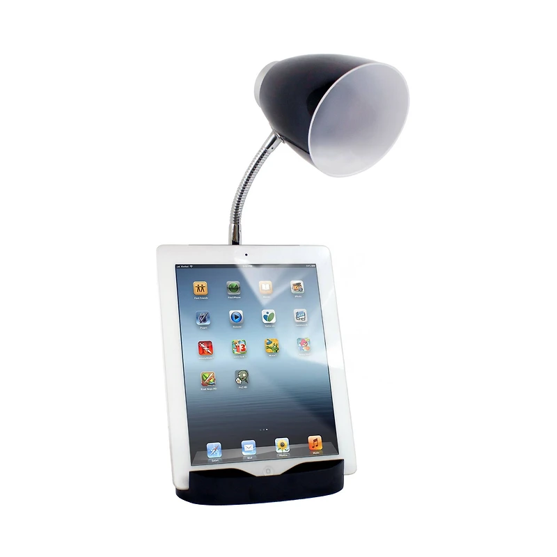 LimeLights 18.5" Gooseneck Organizer Desk Lamp with Tablet Stand