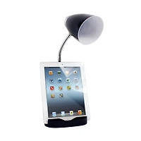 LimeLights 18.5" Gooseneck Organizer Desk Lamp with Tablet Stand