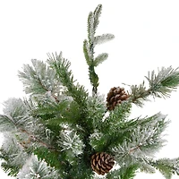 6.5ft. Unlit Flocked Rosemary Emerald Angel Pine Medium Artificial Christmas Tree
