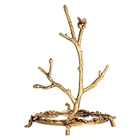 Hello Honey® 8.25" Gold Antique Pewter Jewelry Holder with Bird Detail