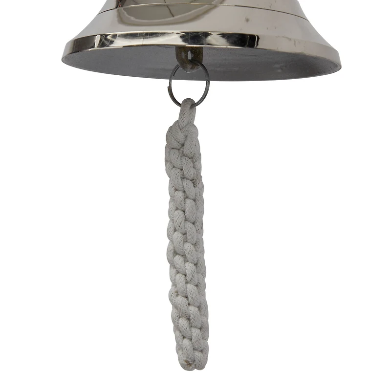 8" Silver Titanic Nautical Bell Wall Accent with Rope Pull