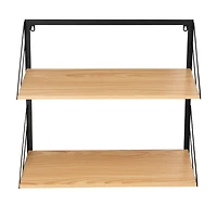 Honey Can Do Maple Modern 2 Tier Wall Mounted Shelf