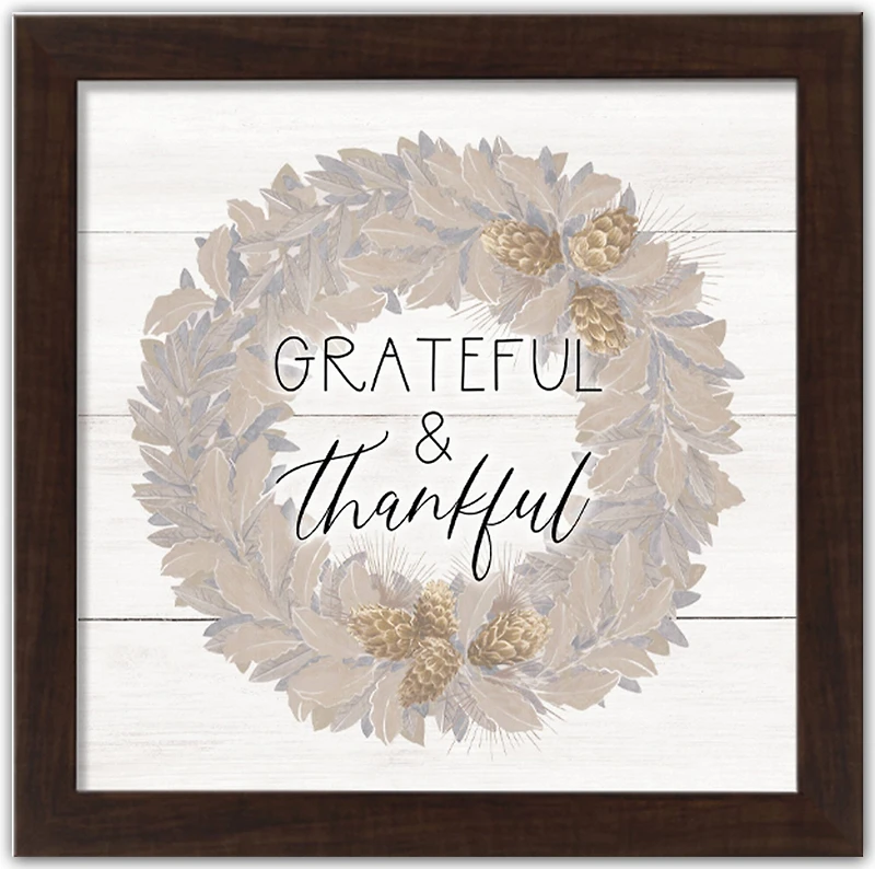 Grateful & Thankful Fall Print in Black Frame