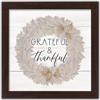 Grateful & Thankful Fall Print in Black Frame