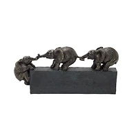 17" Black Eclectic Elephant Sculpture
