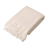 Glitzhome® White Geometry Cotton Woven Throw