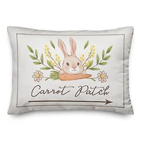 Bunny And Carrot Pattern Patch 14" x 20" Indoor / Outdoor Pillow