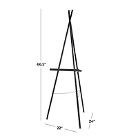 66.5" Black Metal Adjustable Minimalistic Floor Easel