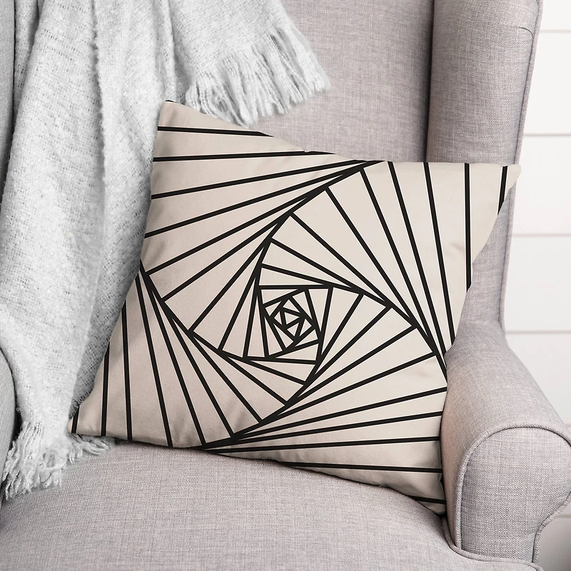 Spiral Lines  18" x 18" Throw Pillow