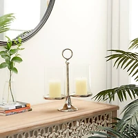 14" Silver Aluminum Traditional Candle Holder Lantern