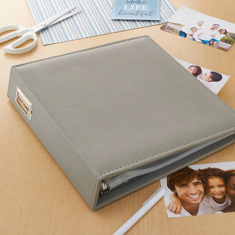 Gray Saffiano D-Ring Scrapbook Album by Recollections®