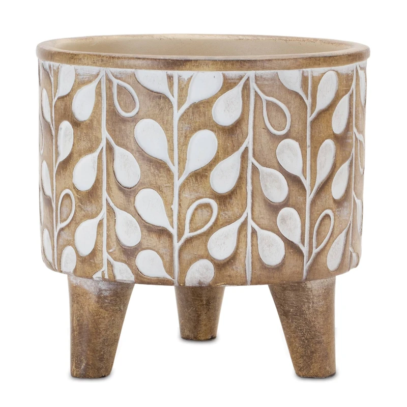 Leaf Print Planter with Legs Set