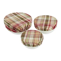 Give Thanks Plaid Woven Dish Cover Set