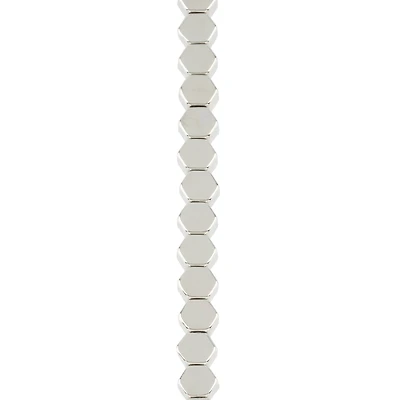 Rhodium Hexagon Beads, 5.5mm by Bead Land Landing™