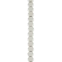 Rhodium Hexagon Beads, 5.5mm by Bead Land Landing™