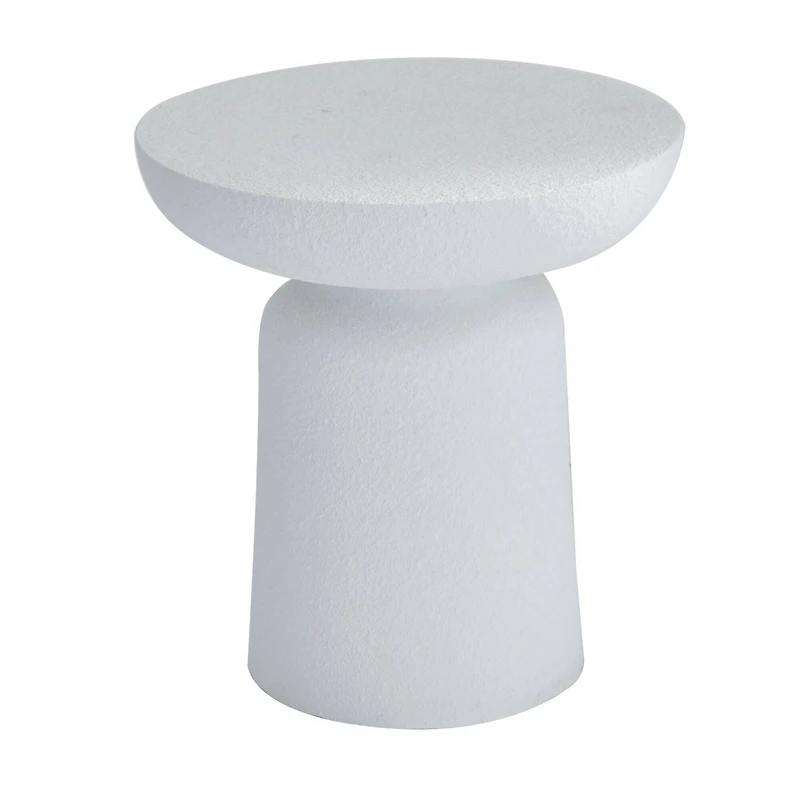 White Contemporary Garden Stool, 17" x 17" x 18"