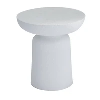 White Contemporary Garden Stool, 17" x 17" x 18"