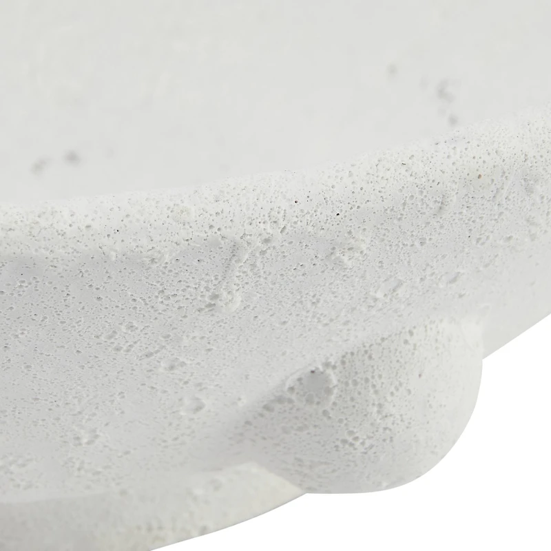 Hello Honey® 11" White Decorative Terra Cotta Bowl with Raised Dot Design