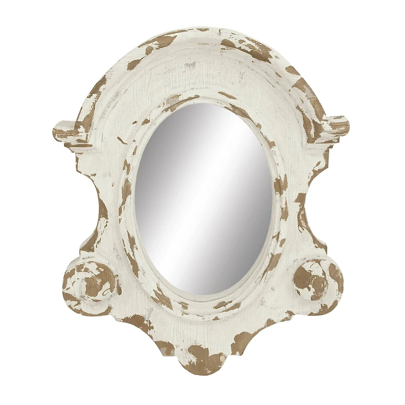 White Vintage Fiberglass Wall Mirror