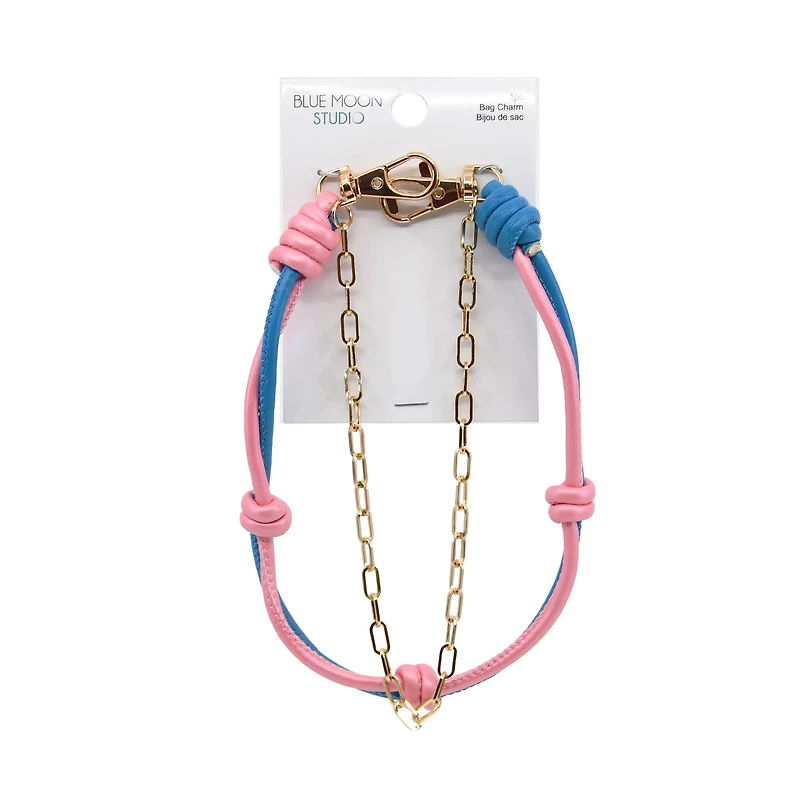 Blue Moon Studio™ Pink, Blue & Gold Chain Bag Charm