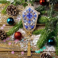 Wonderland Crafts Blue Lantern Christmas Ornament Bead Embroidery Kit