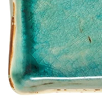 Hello Honey® 11" Square Aqua Reactive Crackle Glaze Stoneware Serving Trays, 6ct.