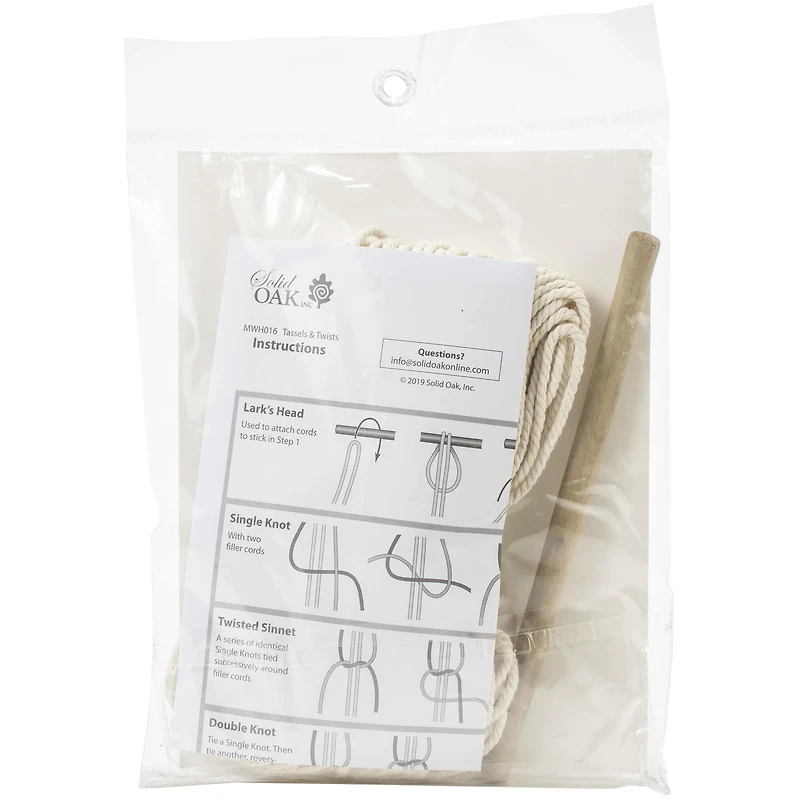 Solid Oak Make-ramé™ Tassel and Twists Mini Macramé Wall Hanging Kit