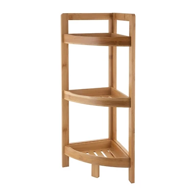 Organize It All 3 Tier Bamboo Corner Shelf 