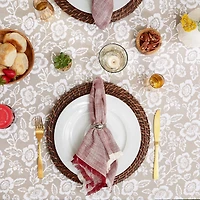 DII® Stone Floral Print Outdoor Tablecloth with Zipper