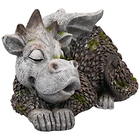 14.25" Sleeping Dragon Outdoor Garden Statue