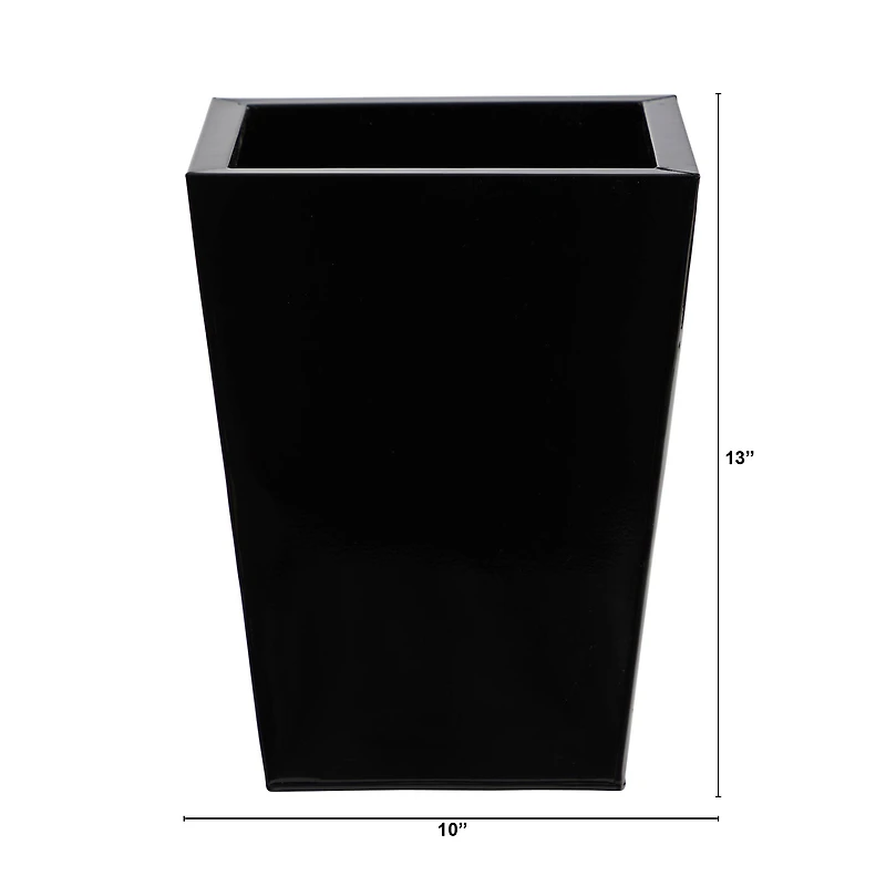 13" Black Classic Square Metal Planter