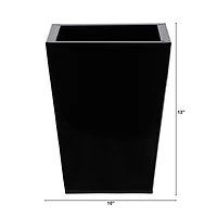 13" Black Classic Square Metal Planter