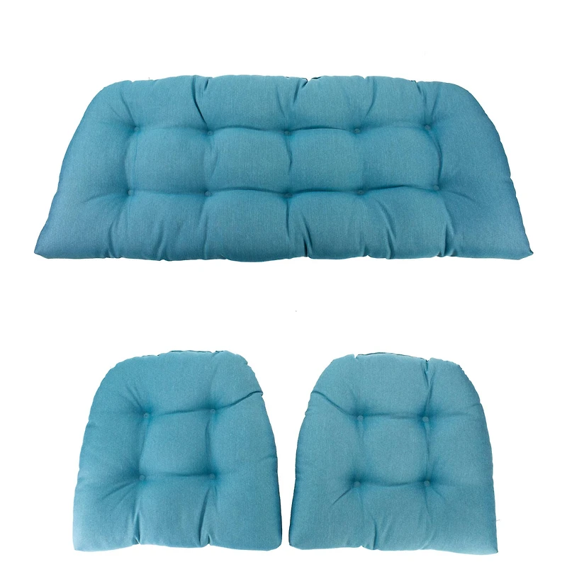 3 Piece Wicker Furniture Cushion Set