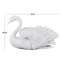 24" White Swan Sculpture