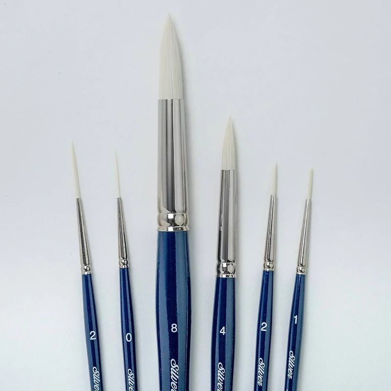 Silver Brush Limited Bristlon Short Handle Liner Brushes, Set of 6