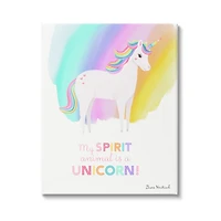 Stupell Industries Unicorn Spirit Animal Vivid Fantasy Rainbow Canvas Wall Art