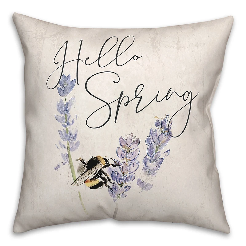 Hello Spring Bee 18" x 18" Throw Pillow