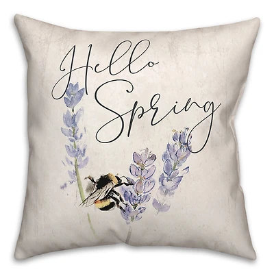 Hello Spring Bee 18" x 18" Throw Pillow