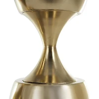 Gold Hourglass Shaped Metal Planter Set with Elevated Base