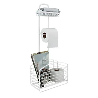 Bath Bliss Ellipse Collection White Adjustable Bathroom Organizer