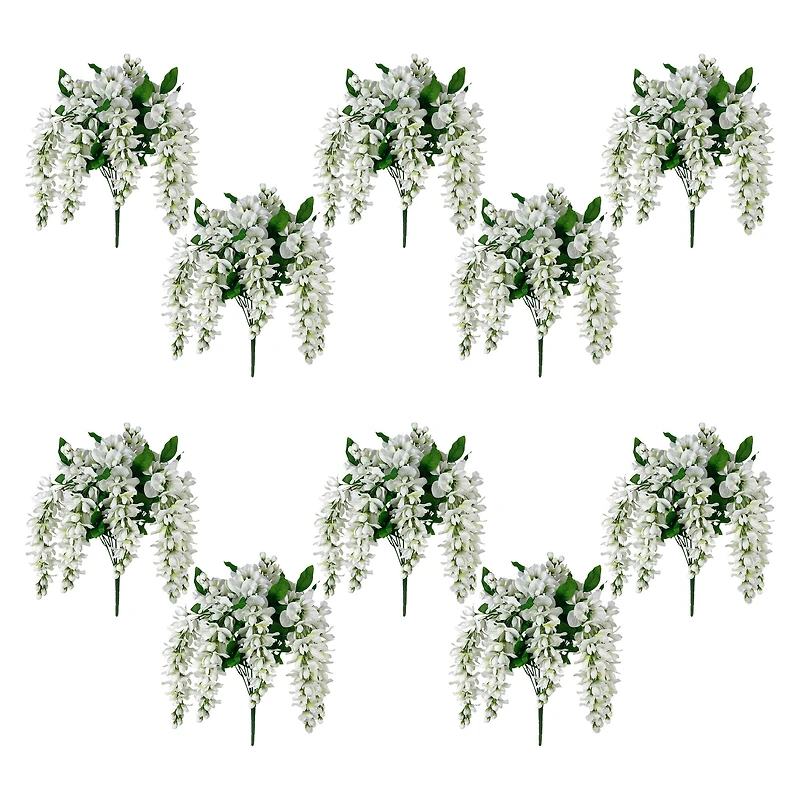 10 Pack: 17" White Wisteria Bush by Ashland®
