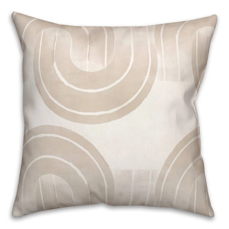 Tan Arches Throw Pillow