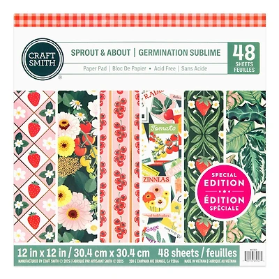 Craft Smith 12" x 12" Sprout & About Paper Pad, 48 Sheets