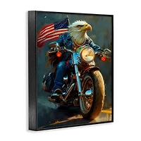 Stupell Industries Patriotic Eagle Motorcycle Framed Giclee Art