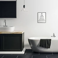 Stupell Industries Bathroom "Pee in the Bowl" Seeing Eye Chart Black Wood Framed Wall Art