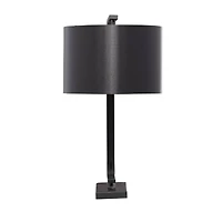 22" Black Metal Traditional Table Lamp