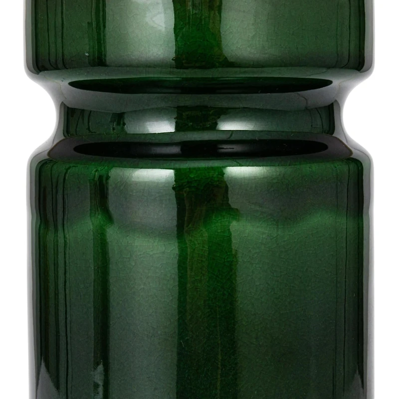 Hello Honey® 23" Green Ceramic LED Table Lamp with Natural Linen Shade