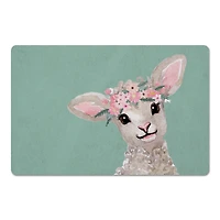 18" x 27" Lamb with Flower Crown Floor Mat