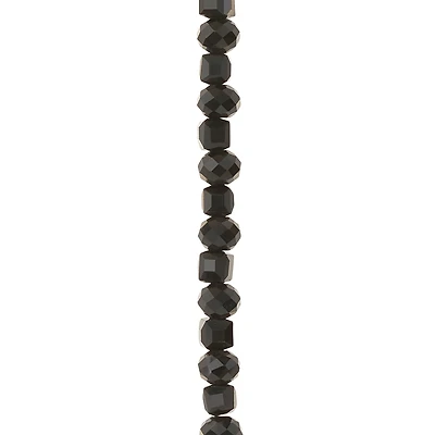 12 Pack: Black Faceted Glass Rondelle & Cube Beads, 6mm by Bead Landing™