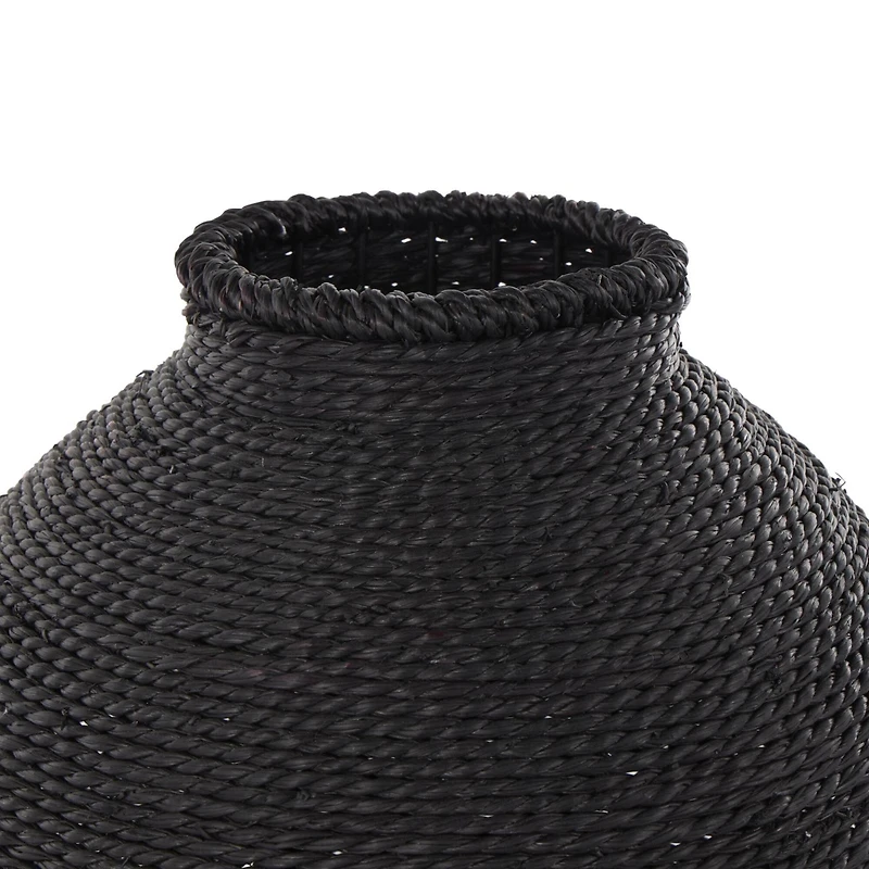 13" Black Metal Handmade Wrapped Vase